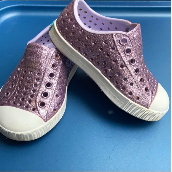 Native Other - NATIVE *Rare* Jefferson Kid's Purple Glitter Jefferson Sneakers C5